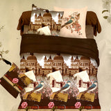 3D Bedsheet Colosseum Rome Theme Single Queen King Fitted Sheet Cover Linen Collection Bedding Set with Pillowcase