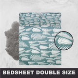 Hodeso Bedsheet Deep Blue Pattern Double / Queen / Single Size With Pillow Case