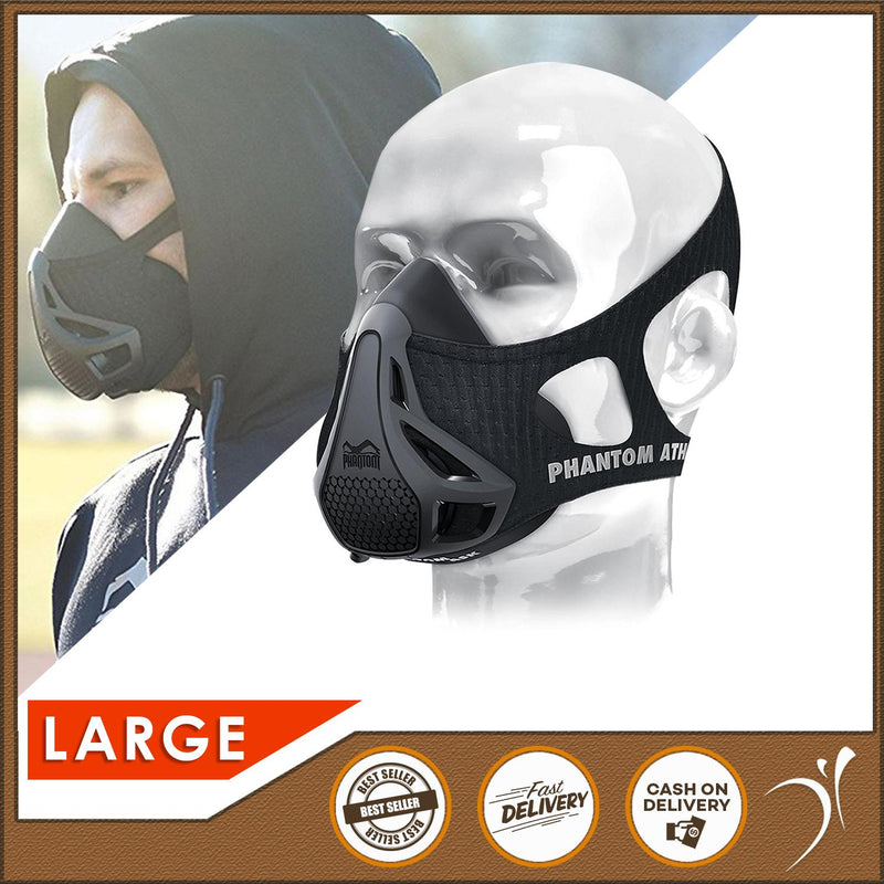 Training Mask Breathing Resistance Elevation Cardio & Endurance Mask For Fitness Training Medium 155 lbs - 220 lbs