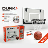 Dunk Pro 18 inch x 12 inch Backboard Pro-Style Hoop with Break-Away Rim Mini Basketball Ring Hoop With Ball