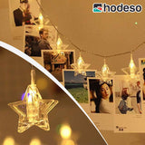 Battery Operated LED Light Clips Star Design 10pcs 2 meters Night Lights with Picture Clip for Room Design and Romantic Decoration Christmas light