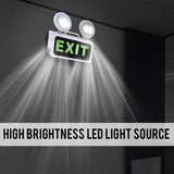 Happy Tree Automatic LED Emergency Lights Green Exit Sign & Emergency Light Combo