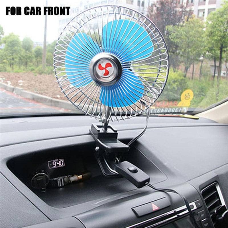 Hodeso Portable 12V Oscillating Car Fan 12 Volt vehicle auto car cooling fan