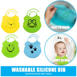 Waterproof Silicone Bib with Spillage Pocket (Design may vary)