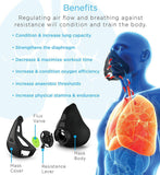 Training Mask Breathing Resistance Elevation Cardio & Endurance Mask For Fitness Training Medium 155 lbs - 220 lbs