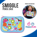 Happy Kids Cute Design Dual Zip Hard Case Pencil Case Stationary Hard Case for Boys Girls