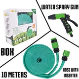 Water Hose with Water Spray Gun and Fitting Connector for Car Wash Cleaning Watering Lawn Garden Plants (10 Meters)