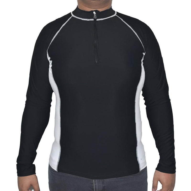 XXL HT P5 Thermal Compression Rash Guard Long Sleeve Top (Blue and White)