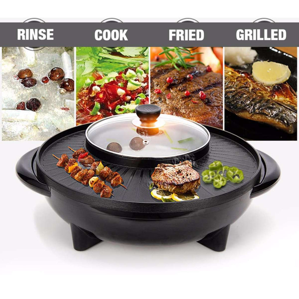 Korean 2 in 1 BBQ Grill & Steamboat Hot Pot Shabu Roast Fry Pan