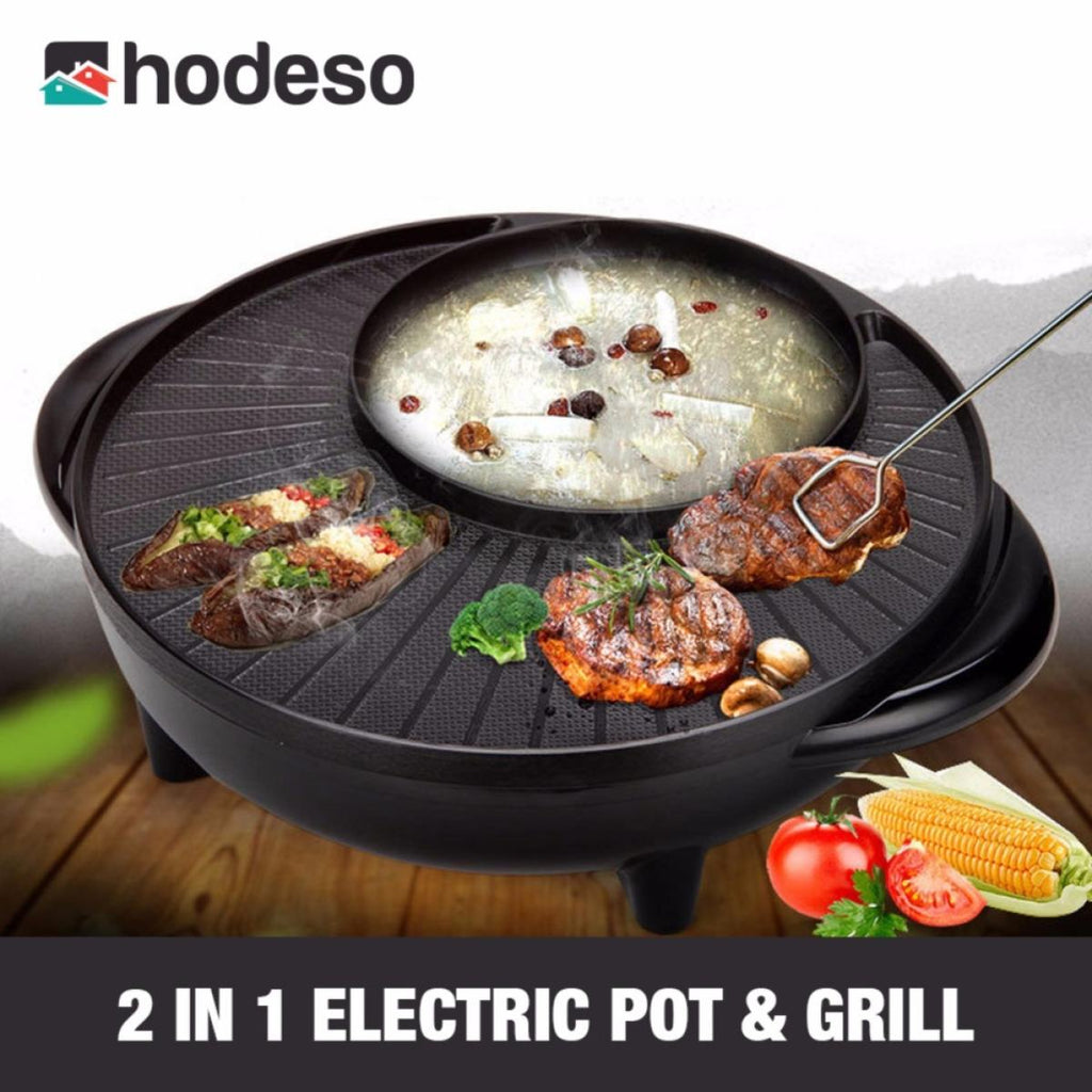 Korean 2 in 1 BBQ Grill & Steamboat Hot Pot Shabu Roast Fry Pan